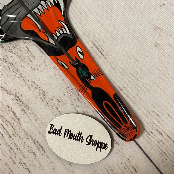 *Vintage Antique US Metal Toy Manufacturing Co Black Cat Halloween Noisemaker - Picture 3 of 6